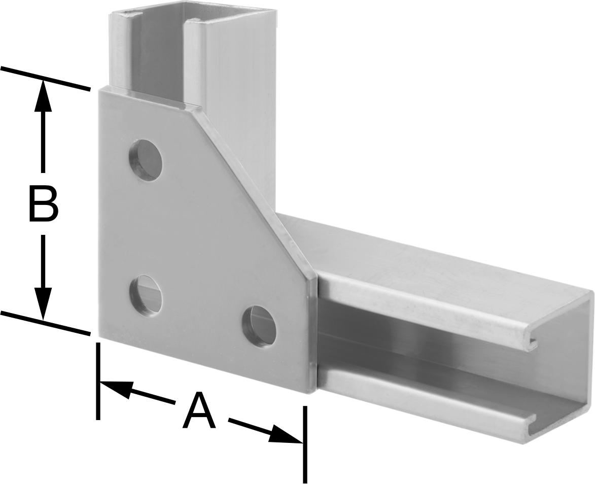 Strut Kanalı Braketi, Dirsek, 304 Paslanmaz Çelik, 3-1/2" Uzunluk
