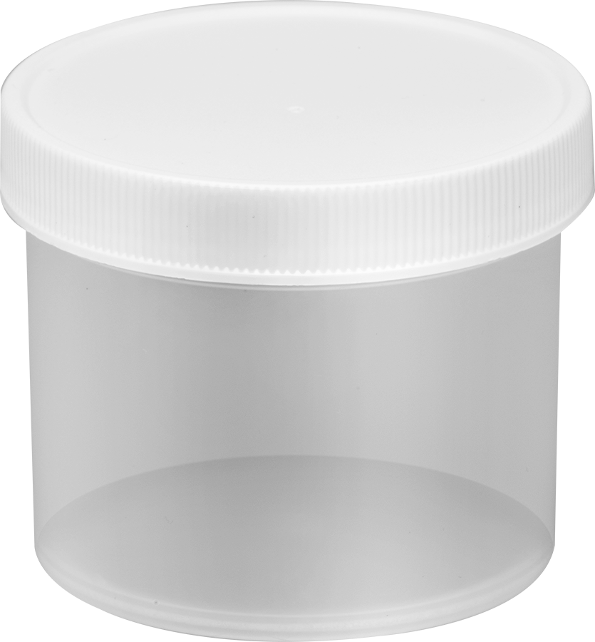 Yarı Şeffaf Polipropilen Plastik Kavanoz, 4 FL oz/120 ml Kapasite, 2-3/4" Çap — 4 fl. oz., 120 ml, 2 3⁄8", Plastic, Polypropylene