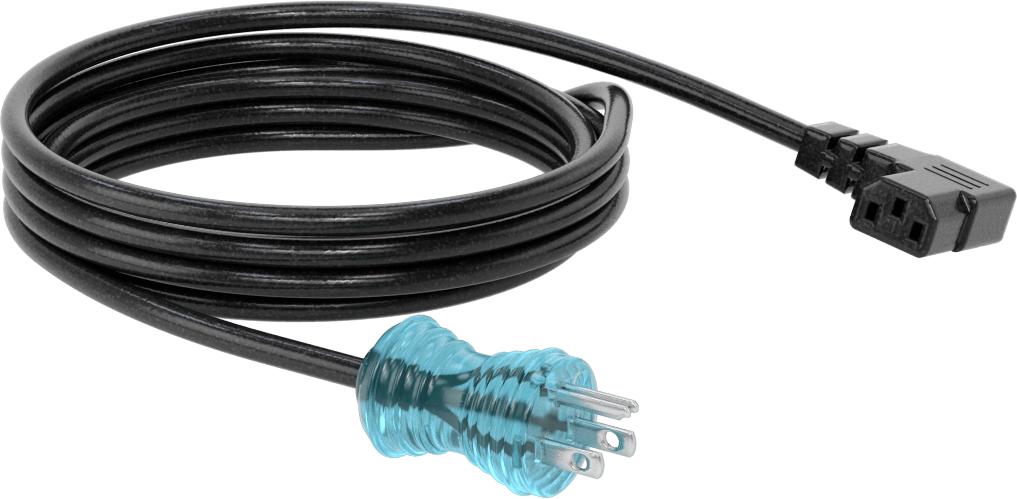 Elektronik Ekipman Güç Kablosu, NEMA 5-15 Fiş x Dirsek IEC C13 Priz, 18 AWG, 10' Uzunluk