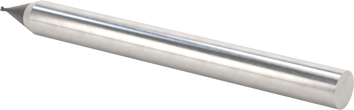 Minyatür Karbür Yuvarlak Kenarlı Kare Uçlu Freze, 2 Yiv, 0.5 mm Freze Çapı, 4 mm Şaft Çapı, 1 mm Boyun Uzunluğu