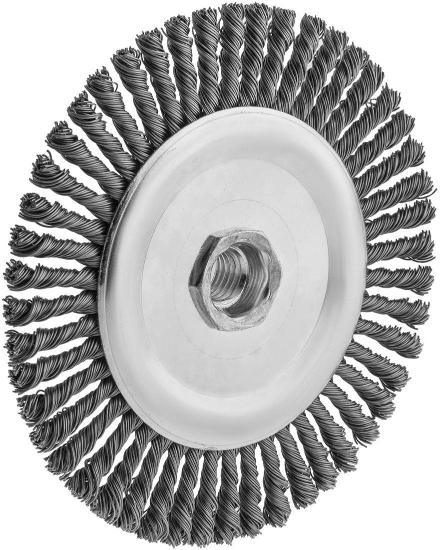 Hızlı ve Etkili Temizleme Tekerlekli Fırça, Açı Taşlama Makinesi için, 6" Fırça Çapı, 0.02 inç Çaplı Çelik Kıl — Tekerlek, 6", Plastik, Ç…