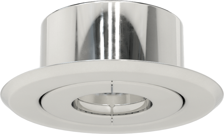 Yangın Sprinkler Başlığı için Kapak Plakası, Bölünmüş Gömme, 3/4 NPT için, 3/4" Derinlik, Krom Kaplı Çelik — Bölünmüş, Krom Kaplama, 3⁄4