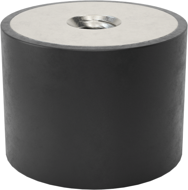 Doğal Kauçuk Titreşim Sönümleyici Sandviç Montaj, 1/4"-20 Dişli 304 Paslanmaz Çelik Ek Parça, 50 lbs. Kapasite — 1⁄4"-20, 3⁄4", 1"