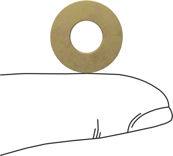 Çinko-Sarı-Kromat Kaplı Çelik Pul, 1/4" Vida Boyutu için, Genel Amaçlı, 0.286" İç Çap