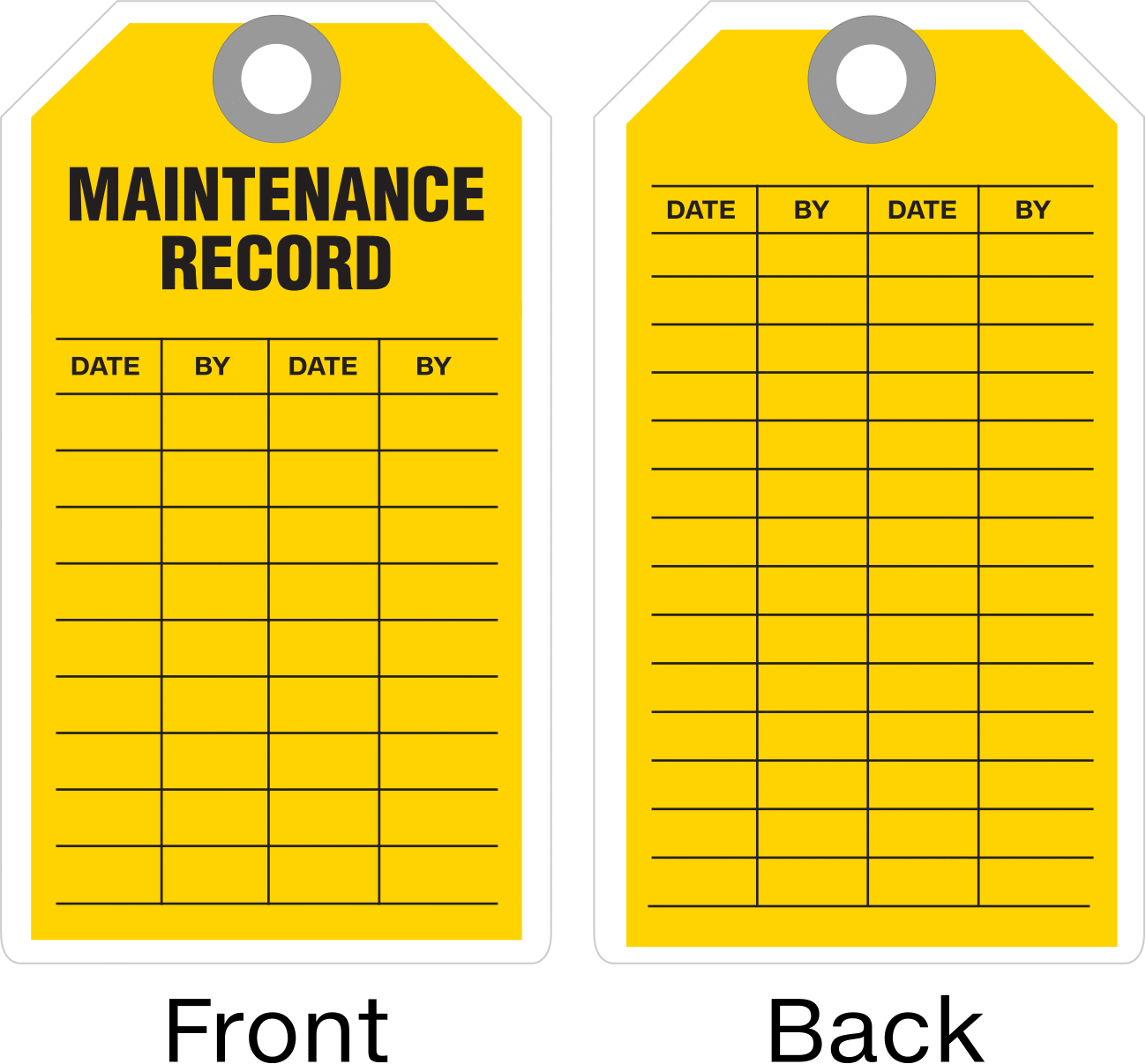 Denetim Kaydı Etiketleri, Bakım Kaydı Mesajı, Plastik Lamine — Date—By—Date—By, Maintenance Record, Metal, Nylon, Plastic, Vinyl Plastic,…