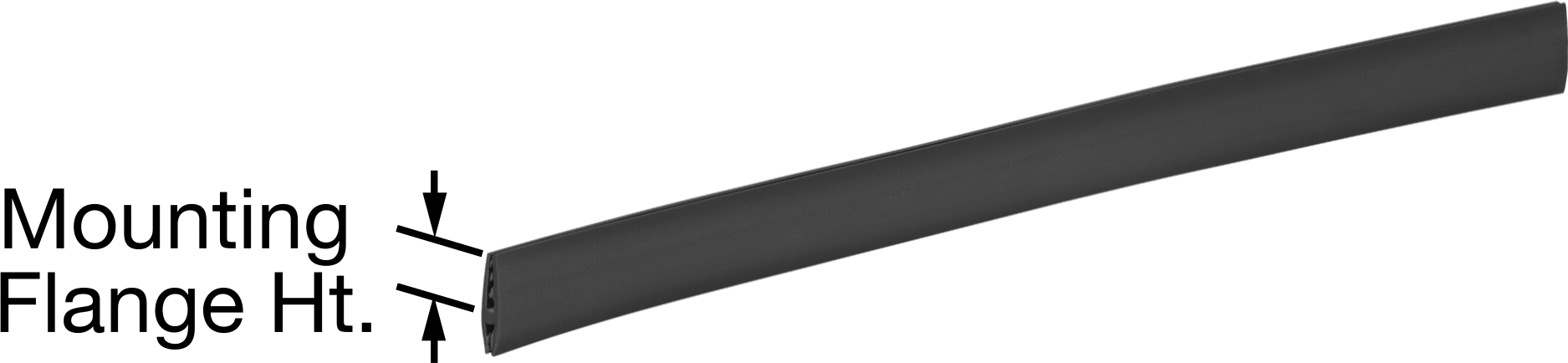 Sıkı Sızdırmaz Konveyör Fırçaları için Tutucu, İtme, PVC, 5/16" Genişlik x 1" Yükseklik — Bas-Aç, Plastic, PVC, Esnek