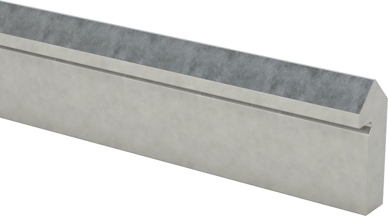 V-Oluklu Ray Makaraları için Köşebent Rayı, Çelik, Rockwell C53, 5/8" Toplam Yükseklik x 1/4" Toplam Genişlik