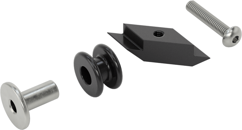 T-Yivli Çerçeve, 40 mm Yüksekliğinde Tek Raylı Sabit Makaralı Tekerlek — 5/8", Plastik