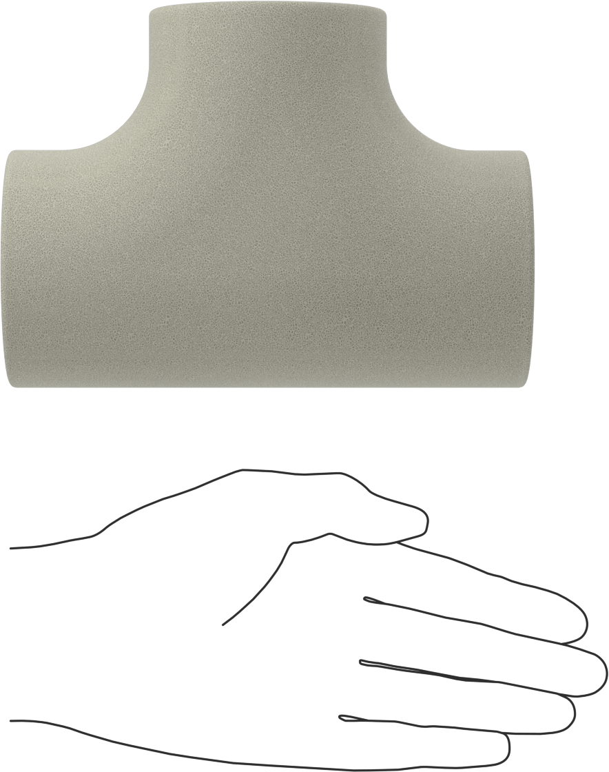 Poliizosiyanürat Köpük Boru Yalıtım Dirseği, T, 1" Kalınlığında Duvar, 7/8" İç Çap