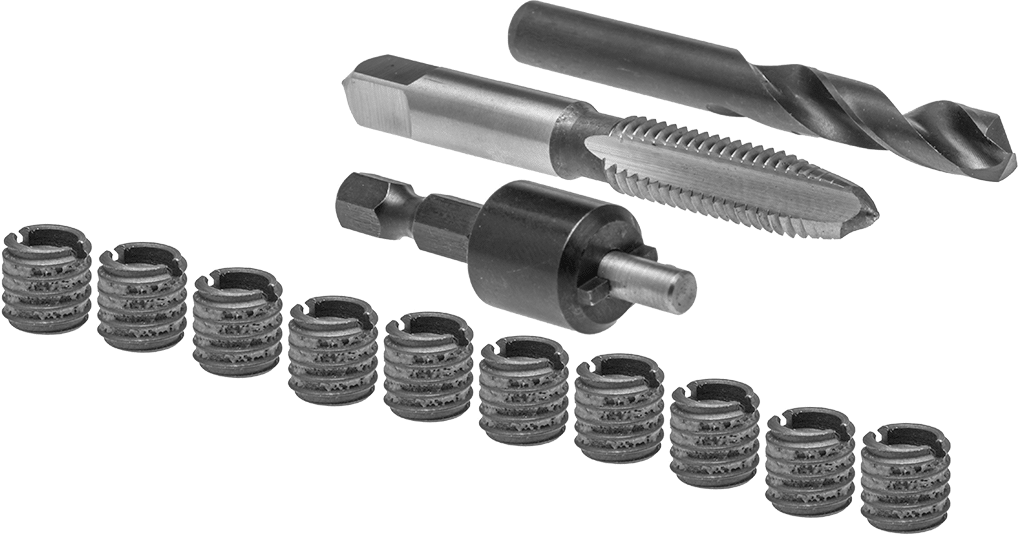 Kolay Kurulumlu Diş Kilitleme Ek Parçaları, Montaj Aletli, İnce Cidarlı Çelik, 1/4"-20 Diş
