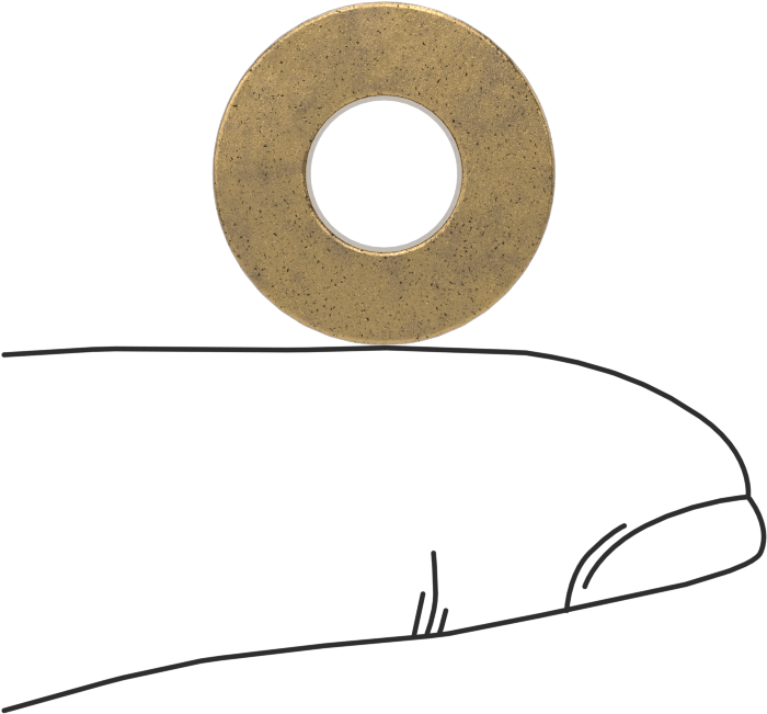 Yağ Dolgulu 841 Bronz Flanşlı Burçlu Yatak, 5/16" Mil Çapı ve 1/2" Muhafaza İç Çapı için, 3/8" Uzunluk