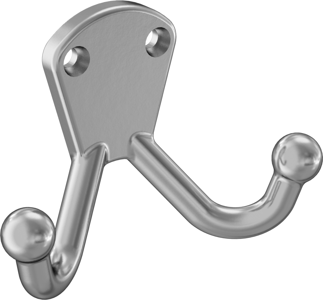 Krom Kaplama Pirinç Kanca, 2-7/8" Genişlik x 2" Yükseklik x 1" Derinlik