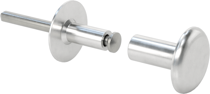 Her İki Tarafı Kubbeli Pop Perçinler, Alüminyum, 1/4" Çap, 0.625"- 0.75" Malzeme Kalınlığı için