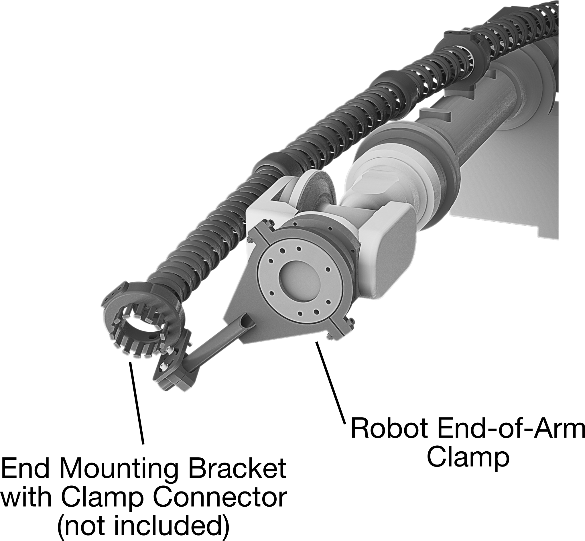 Robot Kolu Ucu Montajlı Kablo ve Hortum Taşıyıcı Kelepçesi, Kuka Robotics Kr 360-2/360-3 ve 500-2/500-3 Modelleri için