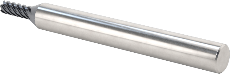 Hızlı Kesim Karbür Kare Uçlu Freze, Pahlı Köşeli, TiAlN Kaplamalı, 6 Yivli, 3 mm Mil Çapı