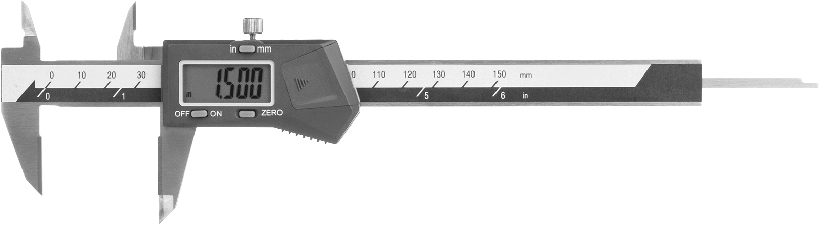 Çizim için Kumpas, 0" ila 6" ve 0 mm ila 150 mm Ölçüm Aralığı — Dijital, Karbür, 9 3⁄8"