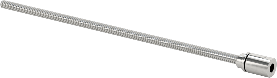Ultra Hassas Kılavuz Vida, Tek Bağlantı Ucu, 17-4 PH Paslanmaz Çelik, M4 x 1 mm Diş, 8.5 mm Çap