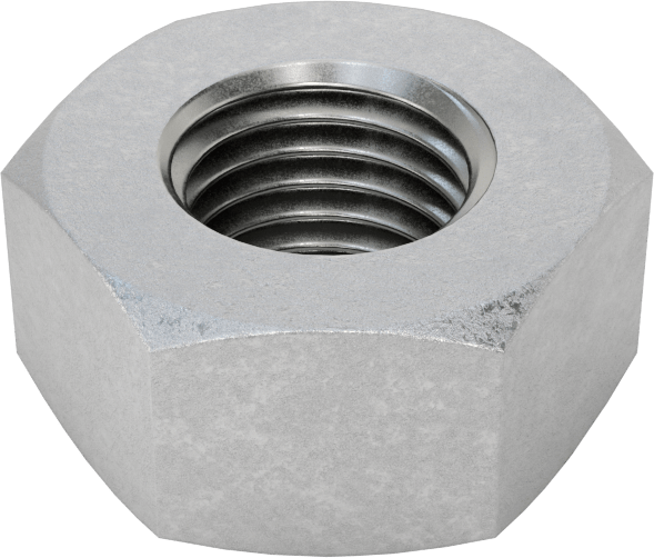 Orta Mukavemetli Çelik Altıköşe Somun, ISO Sınıf 8, M6 x 0.75 mm Diş Boyutu