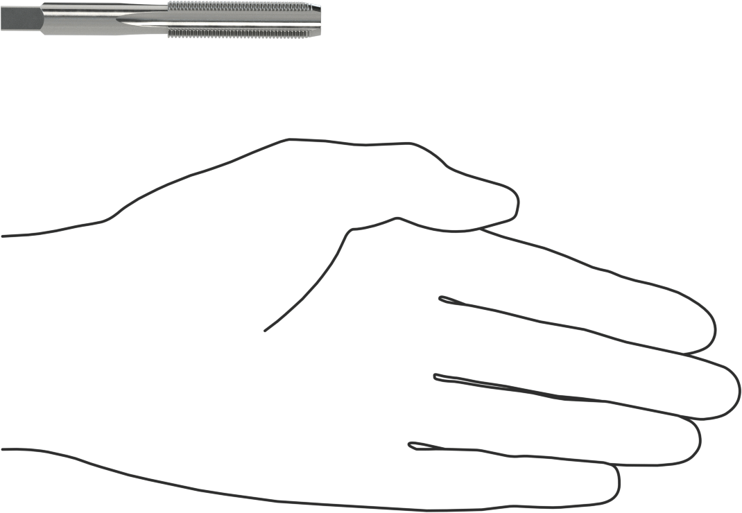 Orta Ağızlı Helisel Dişli Ek Kılavuzu, 1/8 Uç Boyutu için, 1-1/2" Diş Uzunluğu