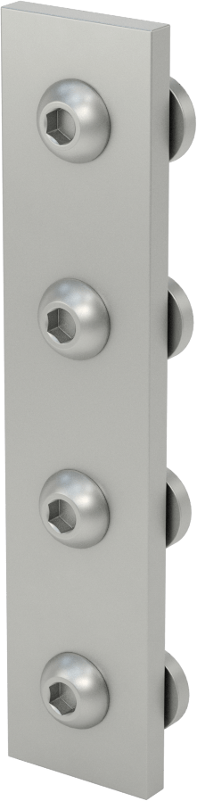 T-Yivli Çerçeve Yapısal Braket, 1" ve 25 mm Yüksekliğinde Ray için Uzatılmış Yüzey Braketi — 1", 25 mm, Tekli, Yüzey