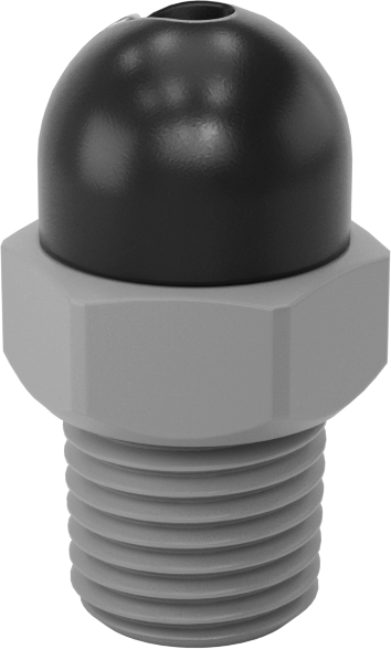 NPT/BSPT Bağlantılı Makineye Monte Soğutma Sıvısı Nozulu, 1000 PSI, 1/4 Boru Boyutu, 0.06" Delik Çapı, 1.27 inç Uzunluk