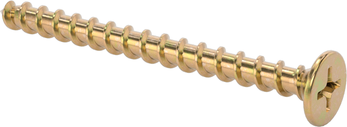 Ahşap için Alçıpan Vidası, Çinko Sarı Kromat Kaplı Çelik, Numara 8 Boyut, 2" Uzunluk — No. 8, 2", Sivri