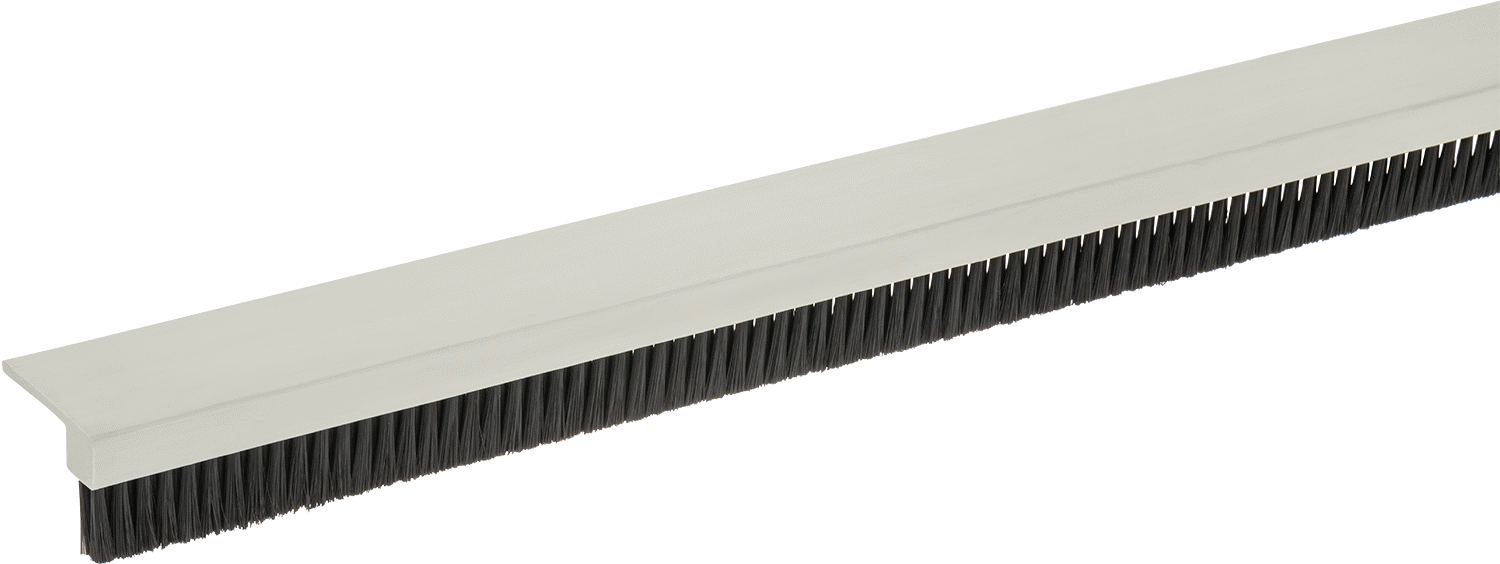 Sert PVC Tutuculu Cıvatalı Şerit Fırça, Naylon Kıllar, 3 Fit Uzunluk, 1-9/16" Toplam Yükseklik