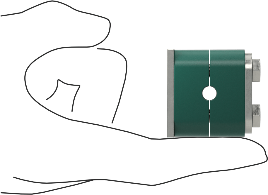 Titreşim Sönümleyici Yönlendirme Kelepçesi, Kaynak Montajı, Paslanmaz Çelik Plakalı Polipropilen, 1/4" İç Çap, 1-1/2" Uzunluk