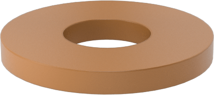 PEEK Plastik Pul, 0 Numaralı Vida Boyutu için, 0.078" İç Çap, 0.188" Dış Çap, Bej