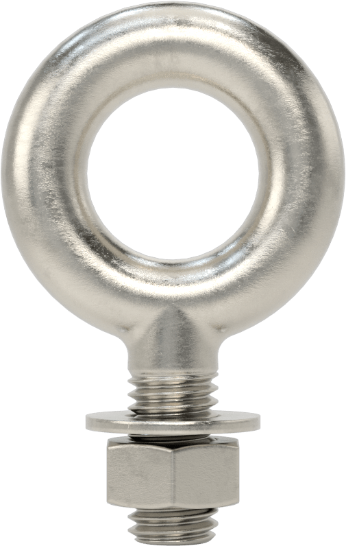 Somunlu 316 Paslanmaz Çelik Halka Cıvata, ve Kaldırma Omuzu Olmayan, M10 x 1.5, 20 mm Diş Uzunluğu