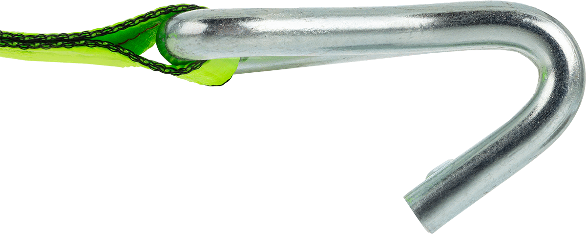 Polyester Cırcır Kayışı, Tel Kancalı, 2 inç Genişlik, 12 Fit Maksimum Uzunluk, 3300 lbs. Kapasite