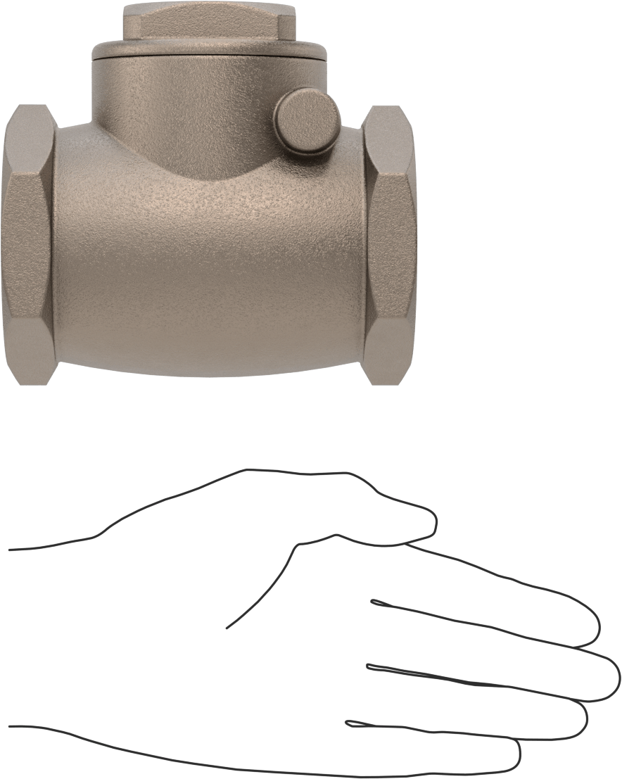 Yüksek Akışlı Dişli Çekvalf, Bronz, 2 NPT Dişi, 125 Sınıf, 131 Akış Katsayısı