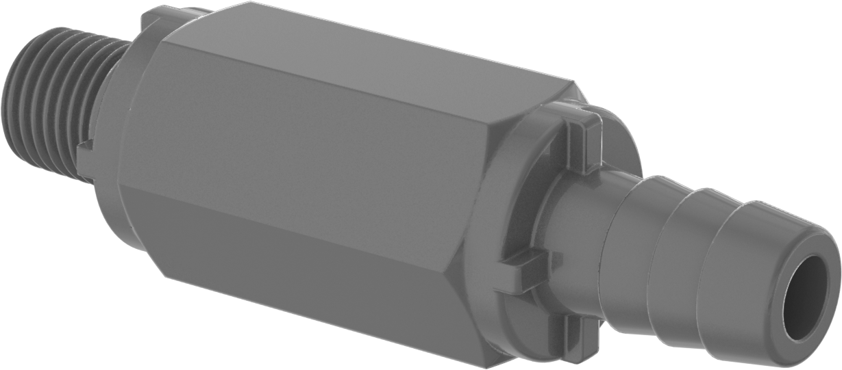 PVC Çekvalf, 1/4 Erkek NPT Giriş x 1/2" Çıkış Boru İç Çapı