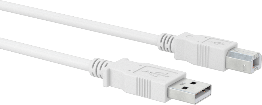 USB Kablosu, USB Standart 2.0, 6 Fit Uzunluğunda A Fiş x B Fiş — 6 ft., 2.0, Çift Korumalı