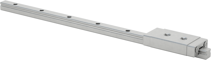 Minyatür Bilyalı Rulman Taşıyıcı ve Kılavuz Ray, 2 mm Genişlik x 56 mm Uzunlukta Raylı — 6 mm, 12.4 mm, 440 Paslanmaz Çelik