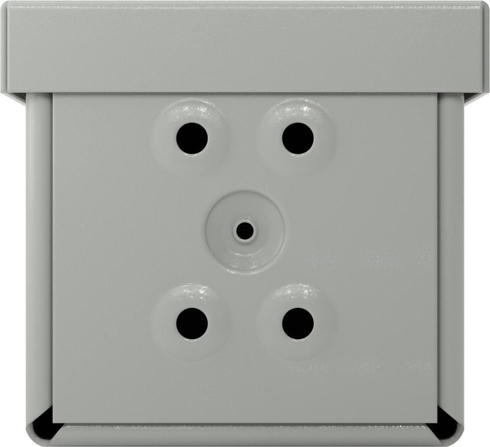 Dikey Montajlı Hava Koşullarına Dayanıklı Çelik Muhafaza, Çıkarılabilir Kapaklı, 4-1/2" Genişlik x 4-1/4" Yükseklik x 4-1/4" Derinlik
