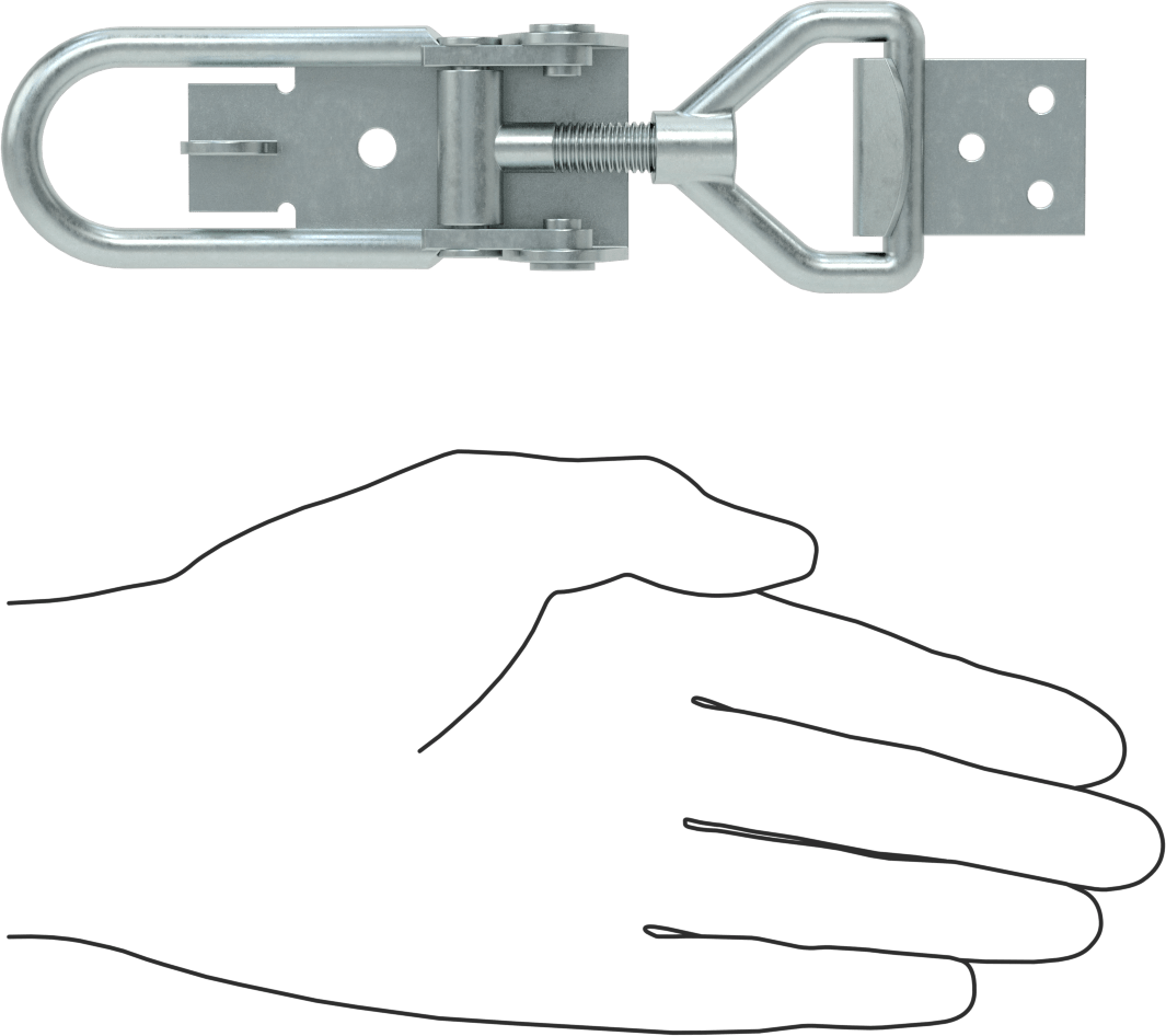 Ayarlanabilir Tutamaklı Çekme Mandalı, Galvanizli Çelik, 6-7/8" Uzunluk x 1-13/16" Genişlik