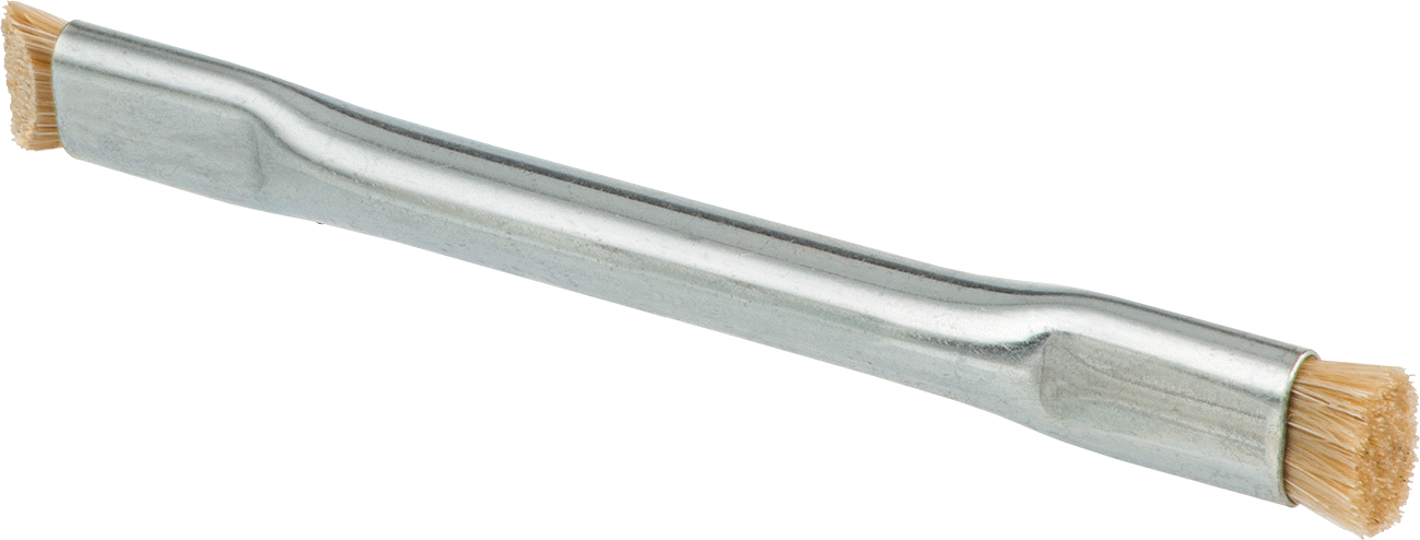 Metal Saplı Düz Tek Kullanımlık Fırça, 3/8" Genişlik x 3/16" ve 1/4" Uzunlukta Kıllar
