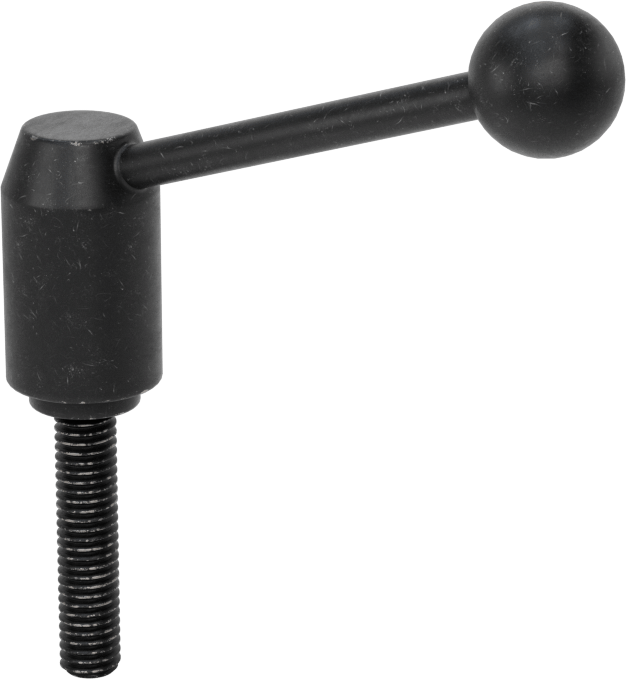Çelik Ayarlanabilir Tutamak, 3/8"-16 Dişli 1-3/4" Uzunlukta Saplamalı, 2-15/16" Çıkıntı