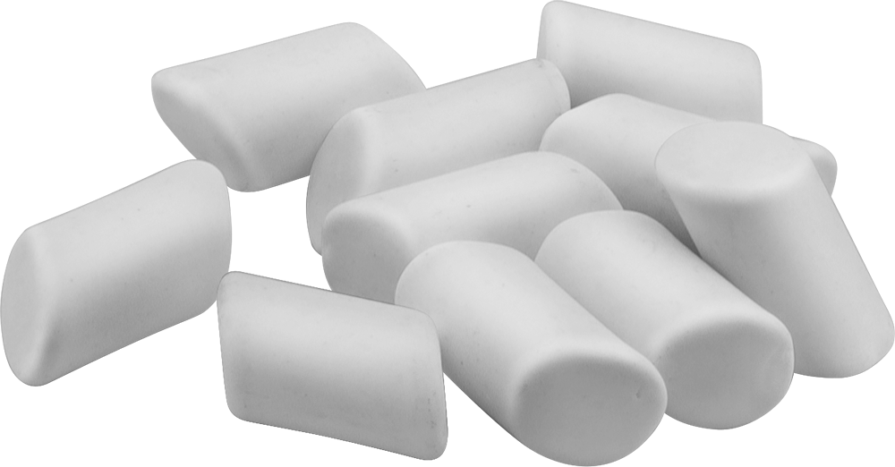Çelik için Tamburlu Aşındırma Malzemesi, Paslanmaz Çelik ve Sert Metaller, Silindir, Parlak Yüzey için, 3/8" Uzunluk, 3/16" Genişlik, 5 lbs.
