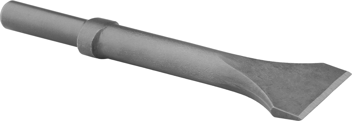 Kırıcı Çekiçler için Keski Ucu, 0.68" Yuvarlak Şaft, Oval Yaka, 1" Düz Bıçak, 9 inç Toplam