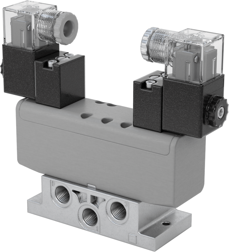 Elektrikli Hava Yön Kontrol Vanası, 5/2 Akış Şeması, Çift Solenoid, 1/4 NPT, 24V DC