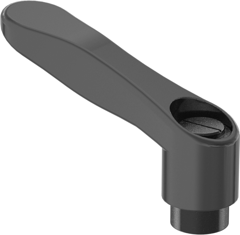 Rahat Tutuşlu Naylon Ayarlanabilir Tutamak, 5/16"-18 Dişli Delik, 2" Çıkıntı