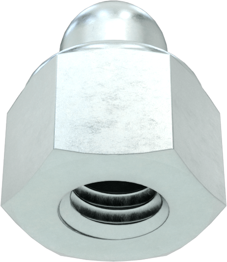 Çinko Kaplı Çelik Naylon Ekli Kapak Somunu, M4 x 0.7 mm Diş Boyutu, 2.3 mm Diş Derinliği