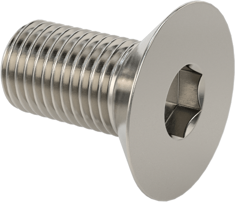 İnce Dişli 316 Paslanmaz Çelik Altıgen Soketli Havşa Başlı Vida, M3 x 0.35 mm Diş Boyutu, 6 mm Uzunluk