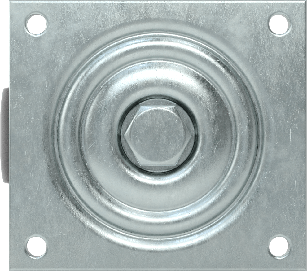 5-1/2" x 5" Plakalı Yüksek Kapasiteli Spartan Tekerlek, Açık Rulmanlı Döner Ayak ve, 4" Çapında Naylon Tekerlek