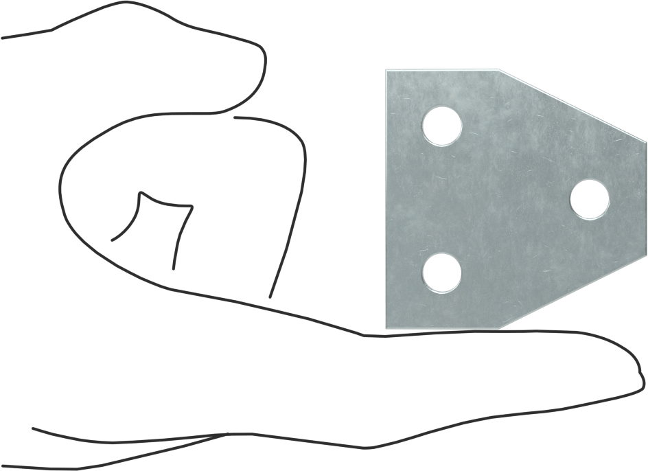 Strut Kanalı Braketi, T, 304 Paslanmaz Çelik, 1-7/8" Uzunluk