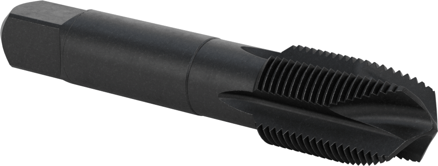 Yüksek Hızlı Çelik Talaş Temizleme Kılavuzu, Geçiş Delikleri için, Siyah Oksit, 1-1/8"-12 Diş Boyutu