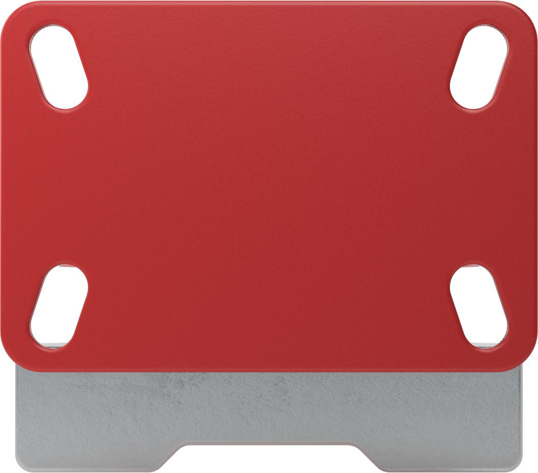 6-1/2" x 4-1/2" Plakalı Yüksek Kapasiteli Kingston Tekerlek, Sağ Taraf Frenli ve 6 inç Çapında Metal Tekerlekli Sert