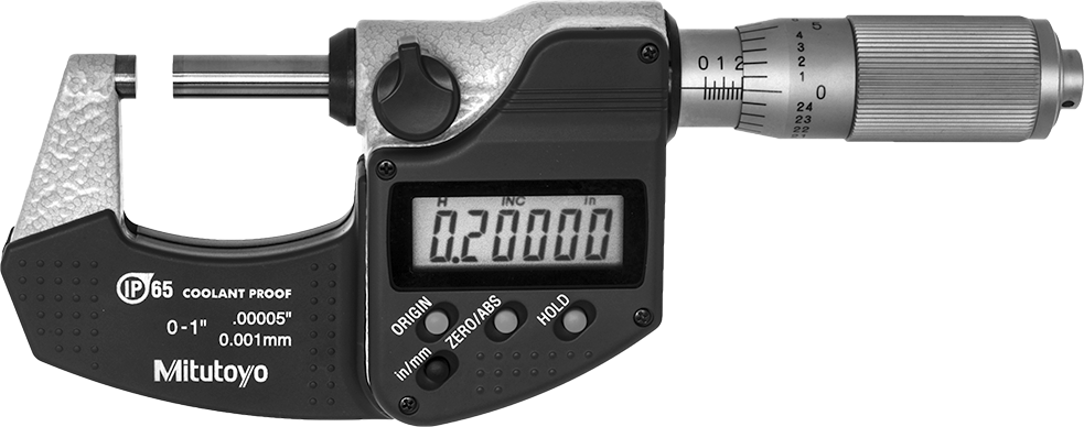 Soğutma Sıvısına Dayanıklı Mitutoyo Dış Mikrometre, Elektronik, Model, 293-348-32, Sürtünme Yüzükçülü